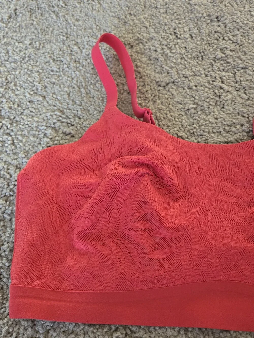 Soma Enbliss Luxe‎ Lace Back Bralette Red Adjustable Wireless Bra Womens Size XL